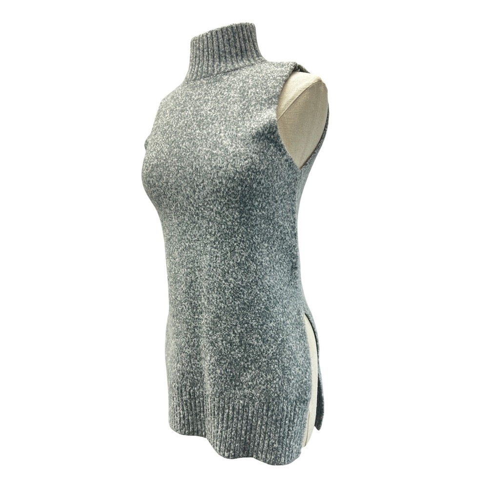 Whistles Turtleneck Tunic Women XS Grey Excellent Sleeveless Marled Knit Vest